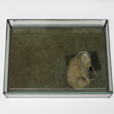 Marie Jeschke, Always Always, 2015, Glass vessel with laser-cut lid and stone, 40x30x8cm